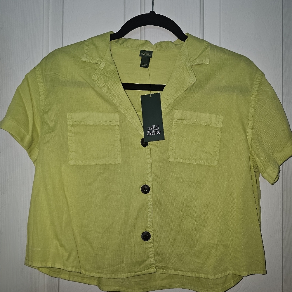 Wild Fable Neon Green Crop Top